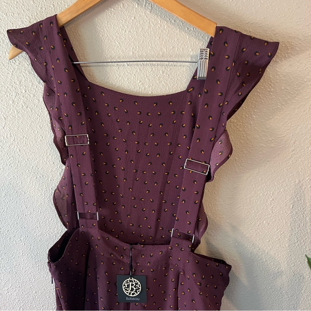 Bobeau Printed ruffle apron cropped jumpsuit - Picture 12 of 12